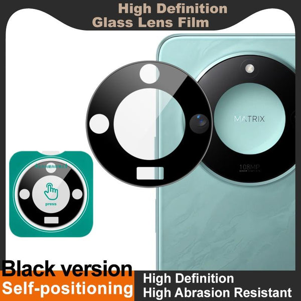 For Honor X60 imak Black Version HD Glass Rear Camera Lens Film, Self-positioning Version