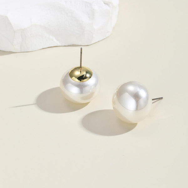 E2208-1 White Pearl Stud Earrings Jewelry