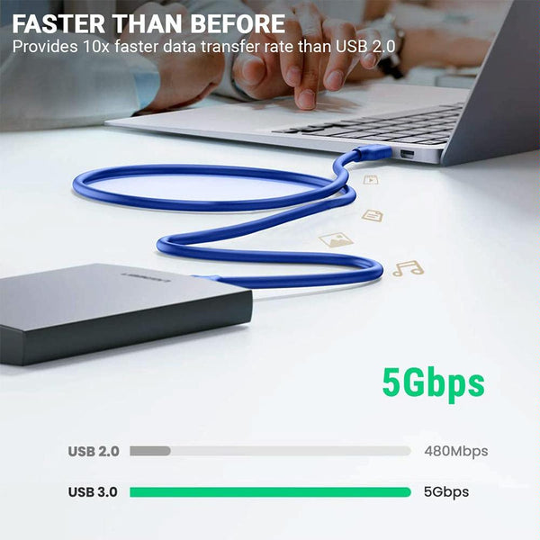 USB 3.0 Micro-B Male to USB 3.0 Male Cable, Length: 60cm