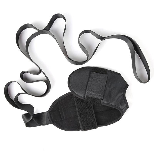 Yoga Stretch Trainer Rehabilitation Correction Belt Foot Drop Stretcher(Black One Size)