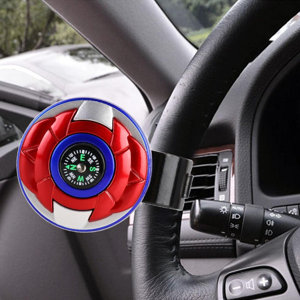 Car Universal Steering Wheel Spinner Knob Auxiliary Booster Aid Control Handle with Compass (Random Color Delivery)