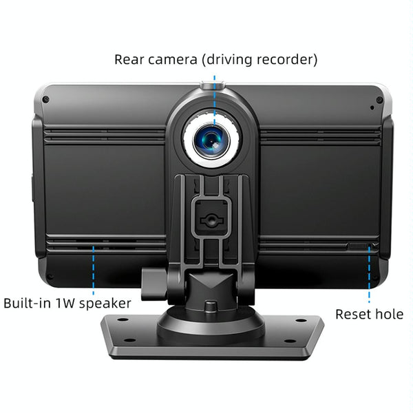 B300R 7 inch Portable Car MP5 Player Built-in Driving Recorder Support CarPlay / Android Auto(Black)