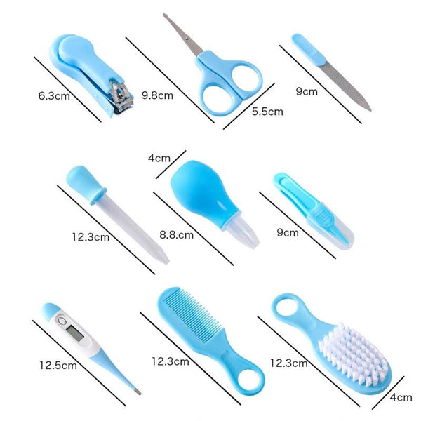 9pcs/set Pink Children Cleaning Care Set Maternal and Baby Grooming Supplies Care Tools