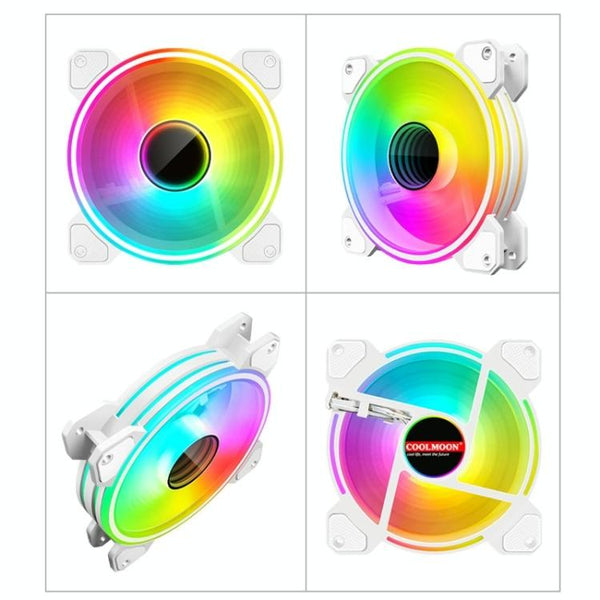 COOLMOON 12cm Infinity Lens Computer Cooling Fan PWM ARGB Chassis Cooling Fan(Black)
