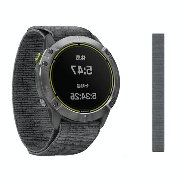 For Garmin Fenix 6 22mm Knitted Nylon Loop Watch Band(Grey)
