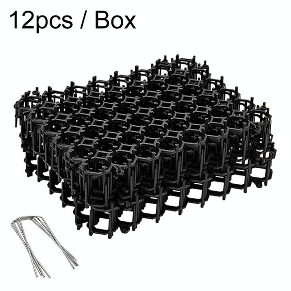 12pcs / Box Anti-Cats Barbed Spike Net Mat Sofas Gate Garden Cats Repellent Tool, Style: With 4 Screws(Black)