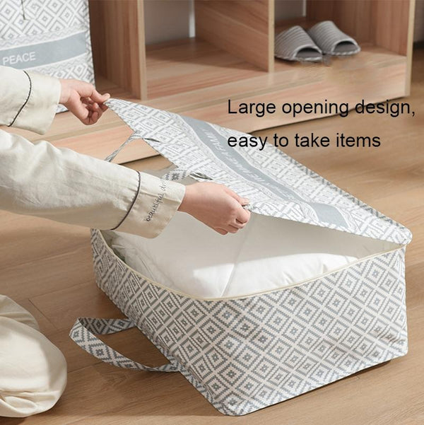 Portable Home Clothes Organizer Moving Bag, Specification: 60x50x28cm(Blue Base White Flower)