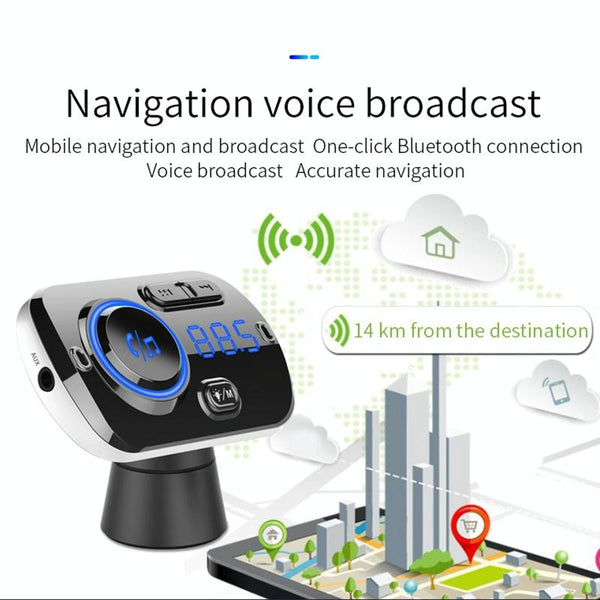 BC49BQ Car Digital Radio Receiver Bluetooth MP3 Player FM Transmitter Voice Assistant QC3.0 Quick Charger
