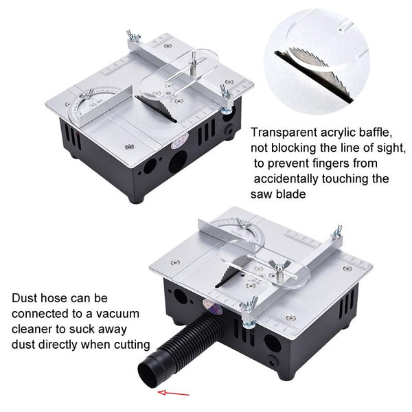 S3  96W Liftable Table Mini Table Saw Aluminum Cutting Machine,Spec: Silver Standard(EU Plug)
