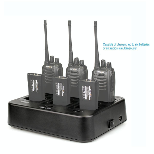 RETEVIS RTC777 Six-Way Walkie Talkie Charger for Retevis H777, AU Plug