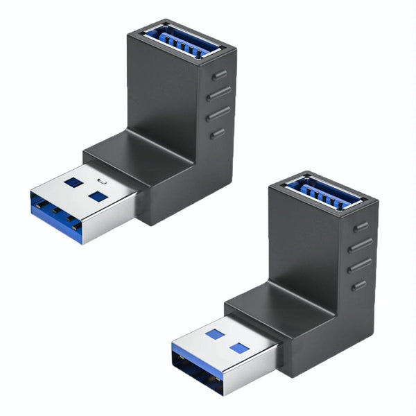ENKAY USB 3.0 Adapter 90 Degree Angle Male to Female Combo Coupler Extender Connector, Angle:Vertical Up + Down