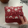 BD0443 2pcs Cartoon Pattern Large Capacity Sanitary Storage Bags(Red Flower)