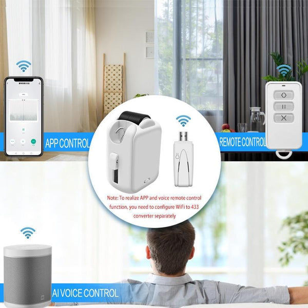 X101 Smart Home Automatic Curtain Machine With RC, Style: Track Model Double Host+Gateway