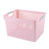 Plastic Storage Basket Desktop Sundry Organizer Frame Toys Kitchen Snacks Storage Box, Style: Deep Large Pink