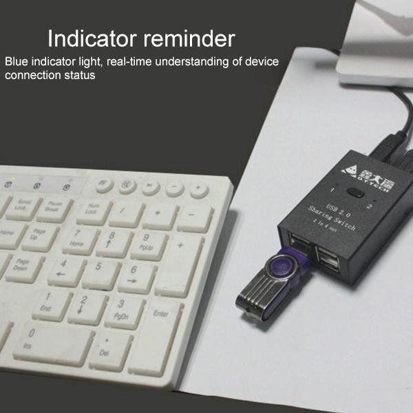 DY-B046 2 In 4 Out USB 2.0 Sharing Switch USB Flash Printer Adapter