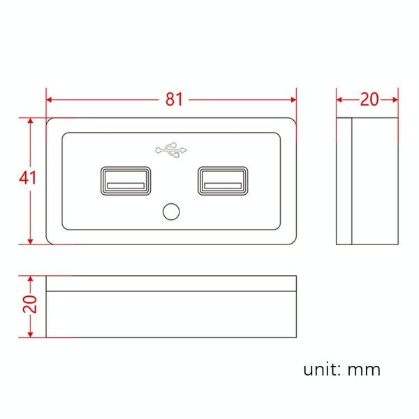 12V24V Route Bus Dual USB Charging Input Car Charger(Green Light)