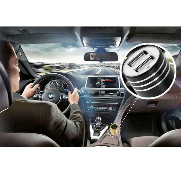 KX-C001 2 USB Ports 5V 4.2A Car Charger with Safety Hammer Function, For iPhone, iPad, Galaxy,  Huawei, Xiaomi, LG, HTC, other Smart Phones and Tablets(Black)