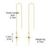 E2210-7 Four-pointed Star Long Ear Wire Women Simple Earrings
