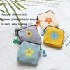Sanitary Napkin Storage Bag Large Capacity Little Bag Canvas Simple Short Wallet(Orange)