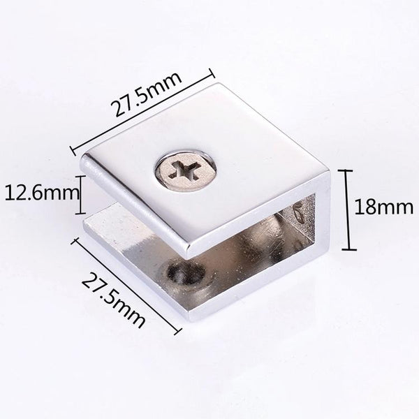 Zinc Alloy Bright Fixed Bracket Connection Square Glass Fixing Clamp, Size: L
