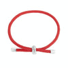 S925 Sterling Silver Platinum-plated Adjustable Basic Braided Bracelet(SCB268-RD)