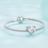 SCC2448 Sterling Silver S925 Heart Flower DIY Platinum Plated Bracelet Beads