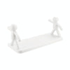 2pcs Small Person Shape Simple Wall Mounted Suction Cup Shelf Bathroom Cosmetic Storage(White)