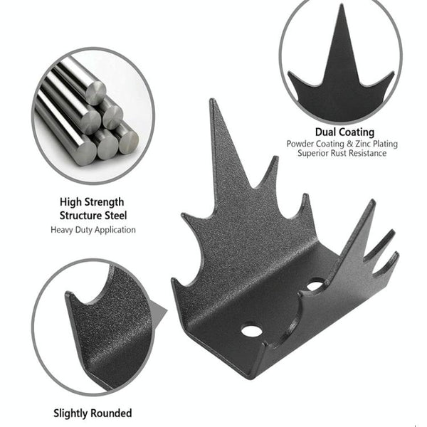 12pcs /Set Safety Fence Nailing Anti Intrusion Fence Wall Spikes Deterrent Device(Black)