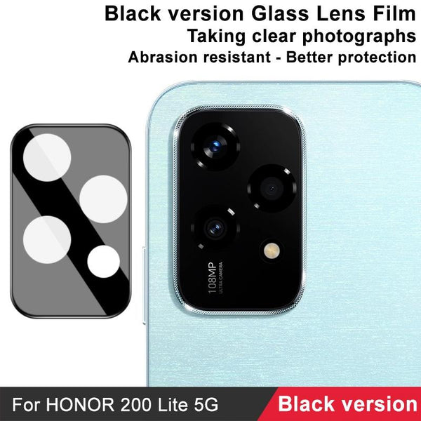 For Honor 200 Lite Global IMAK Rear Camera Lens Glass Film Black Version