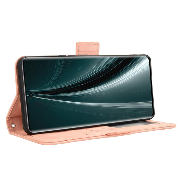 For vivo T3 Pro 5G / iQOO Z9S Pro 5G Skin Feel Calf Texture Card Slots Leather Phone Case(Pink)