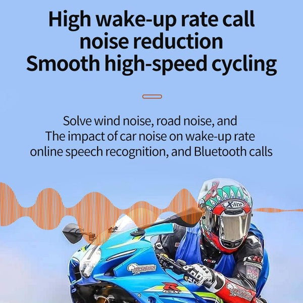 Motorcycle Noise Reduction Waterproof Helmet Cycling Bluetooth Headphones