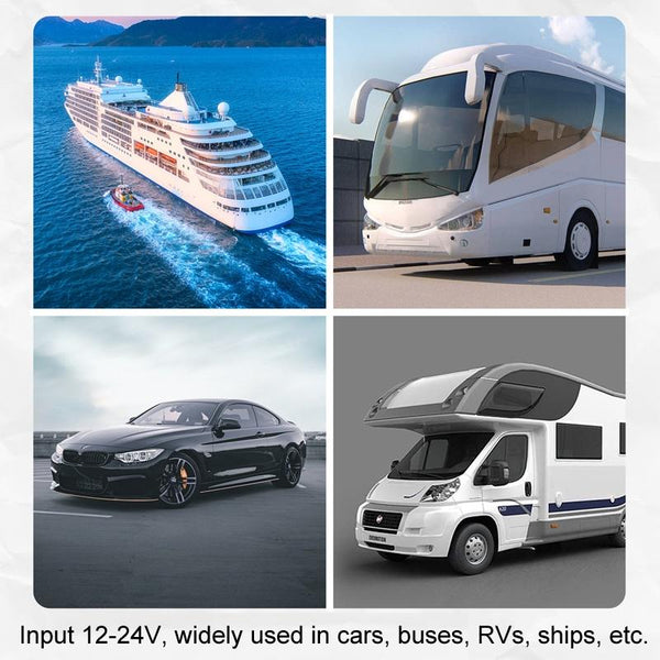 12-24V Bus Handlebar Installed USB Fast Charging Charger, Specifications: 2U QC+QC