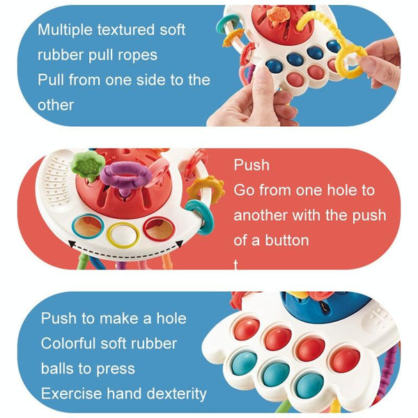 Baby Puzzle Fun Finger Pumping Toys Enlightenment Early Teaching Toys, Style: Space Ship