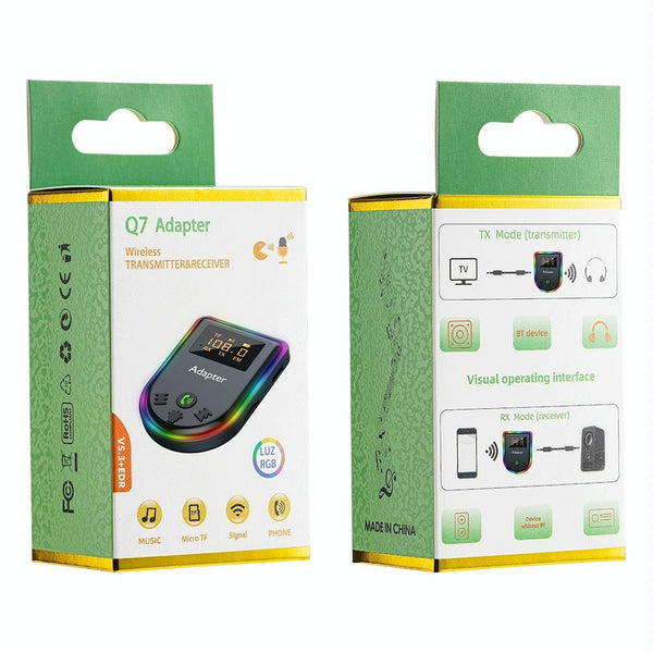 Q7 LED Digital Display Car Bluetooth Receiver HIFI Sound Quality Wireless Audio Adapter
