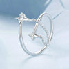 S925 Platinum-plated Sterling Silver Star Tassel Open Adjustable Ring(BSR519-E)