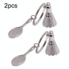 2pcs Simulated Badminton Metal Key Chain Arena Club Gift(Small)