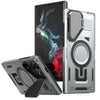 For Samsung Galaxy S23 Ultra 5G Shield Frame Holder MagSafe Phone Case(Grey)