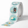 10 PCS Round Cartoon Animal Stickers Cute Hand-Made Sealing Stickers, Size: 25mm 500 / Rolls(C93)