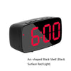 Mirror Bedside Alarm Clock Battery Plug-In Dual-Purpose LED Clock, Colour: Arc-shaped Black Shell (Black Surface Red Light)
