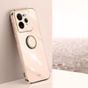 For Realme GT 7 Pro 5G XINLI Straight Edge 6D Electroplate TPU Phone Case with Ring Holder(Pink)