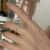 Platinum Plated Ladies Vintage Wear Combination Ring, Specification:J3012