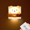 Bear Remote Control Night Light Bedside Eye Protection Wall Lamp with 3 Light Modes, Style:CN Plug