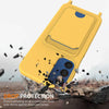 For Samsung Galaxy M14 4G Integrated Card Bag Solid Color Liquid Silicone Phone Case with Lanyard(Yellow)