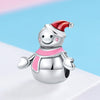 S925 Sterling Silver Pendant Miss Snowman Beads DIY Bracelet Necklace Accessories