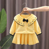 Autumn And Winter Girls Sweater + Half Skirt Knitted Set, Size: 120cm(Yellow)