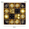 44pcs/set 3-6cm Christmas Ball Painted Pendant Electroplated Ball Ornaments, Color: Golden Red