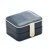 SH688-58 Square Double-Layer PU Earring Storage Jewelry Box(Navy Blue)