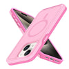 For iPhone 14 Plus Shockproof MagSafe Armor PC Hybrid TPU Phone Case(Purple Pink)