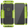 For Alcatel 3L (2020) Tire Texture Shockproof TPU + PC Protective Case with Holder(Green)