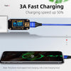 ENKAY 3A USB to 8 Pin Magnetic Fast Charging Data Cable with LED Light, Length:2m(Blue)